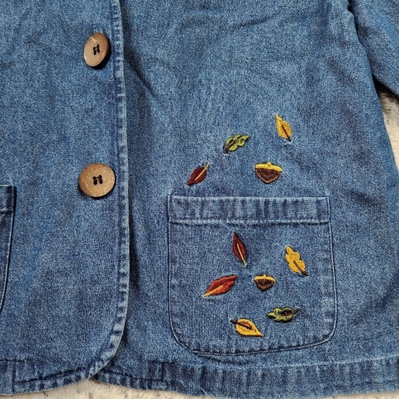 Breckenridge Embroidered Chambray Fall Jacket sz SmallP - Picture 4 of 5
